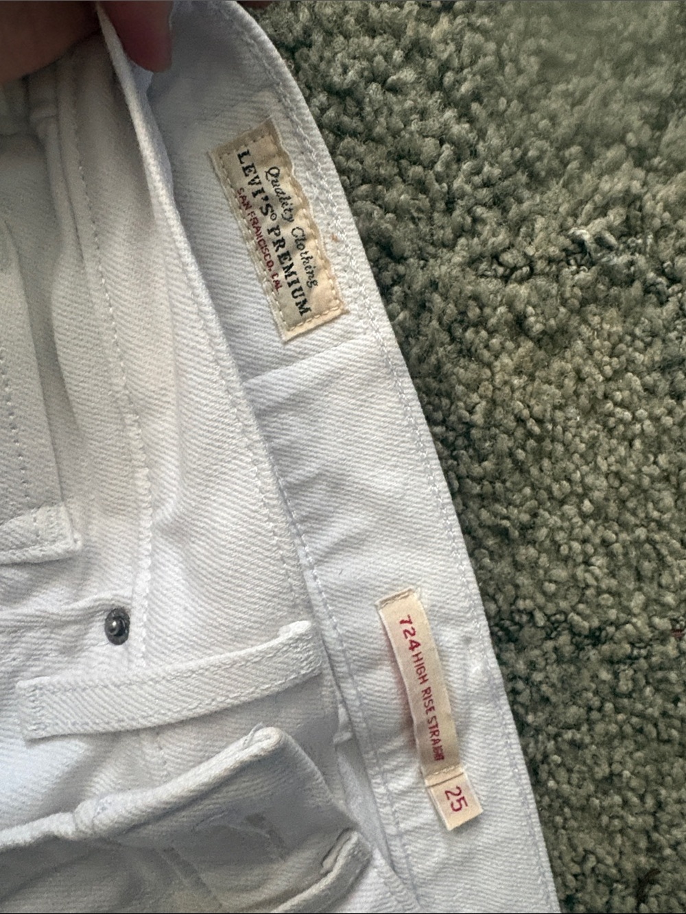 Levi's White High-Rise Straight Jeans